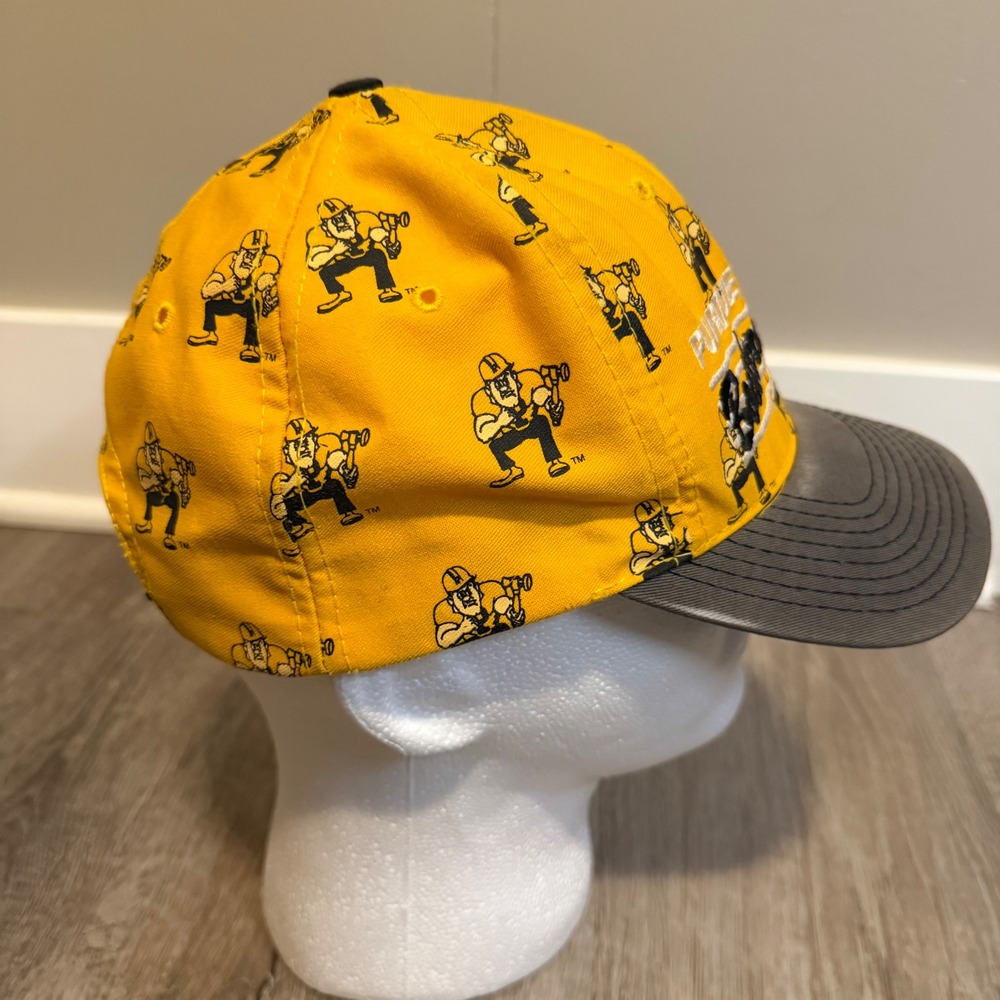 Vintage RARE Purdue Boilermakers Embroidered Yellow Snapback Baseball Cap USA - Picture 4 of 6